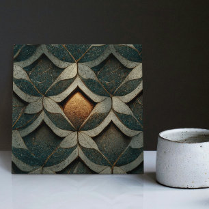 Art Deco-mönstrad Dice One Blue Decor Art nouveau Kakelplatta