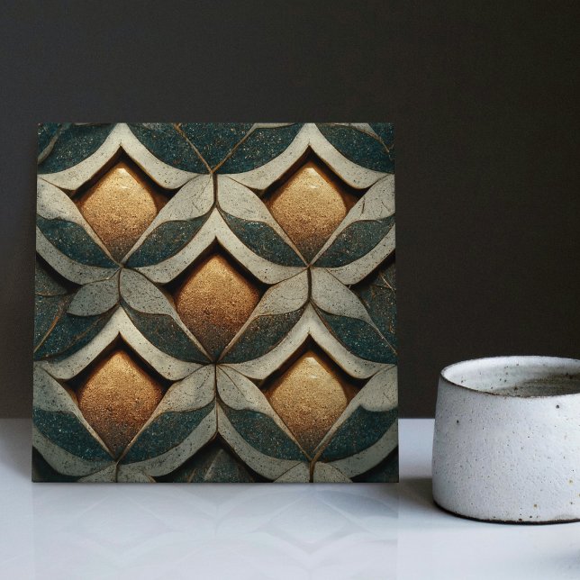 Art Deco-mönstrad kuva fem decor Art nouveau Kakelplatta (Skapare uppladdad)