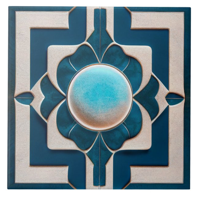 Art Deco-mönstrad väggdekan Art nouveau Kakelplatta (Framsidan)