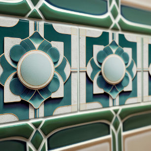 Art Deco-mönstrad väggdekan Art nouveau keramik Kakelplatta