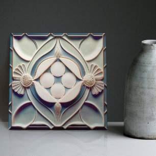 Art Deco-mönstrad väggdekan Art nouveau keramik Kakelplatta