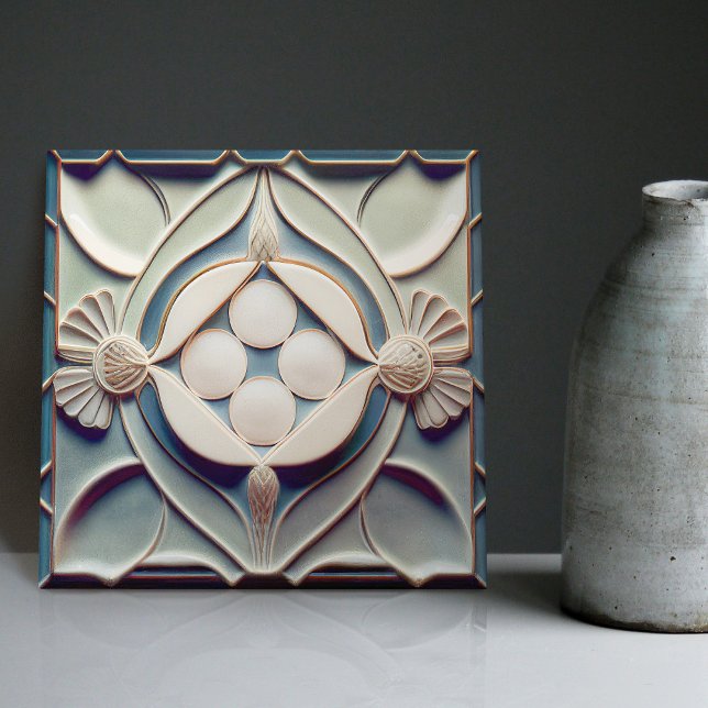 Art Deco-mönstrad väggdekan Art nouveau keramik Kakelplatta (Skapare uppladdad)