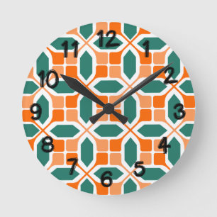 Art Deco Mosaic Rund Klocka