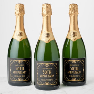 Art Deco Namn 50-årsjubileum Firande Black