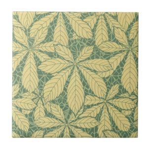 art deco nature löv foliage mönster art kakelplatta
