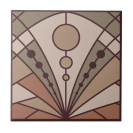 Art Deco (naturliga terracotta-skuggor) Kakelplatta