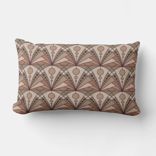 Art Deco (naturliga terracotta-skuggor) Lumbarkudde (Framsida)