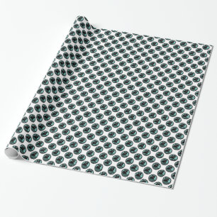 Art Deco Nautilus Fartyg Ljusblå Vit Svart Presentpapper