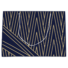 Art Deco Navy och Guld Large Gift Bag
