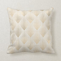 Art Deco Net Ivory Beige Creamy Sepia Guld Linear