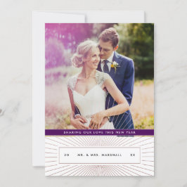 Art Deco Newylged Helgdag Photo Julkort