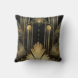 Art Déco Noir et Or - Élégance Vintage Géométrique Kudde