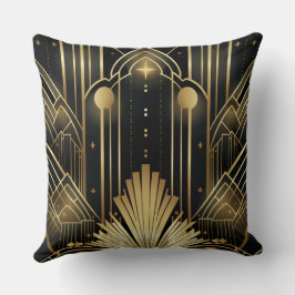 Art Déco Noir et Or - Élégance Vintage Géométrique Kudde