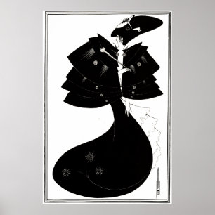 Art Deco/Nouveau ~ Beardsley Black Cape Poster