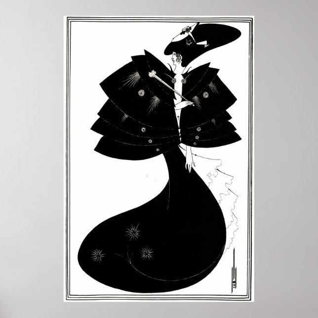 Art Deco/Nouveau ~ Beardsley Black Cape Poster (Framsidan)