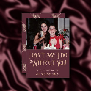 Art Deco Nouveau   Burgundy  Maid of honor Inbjudningar