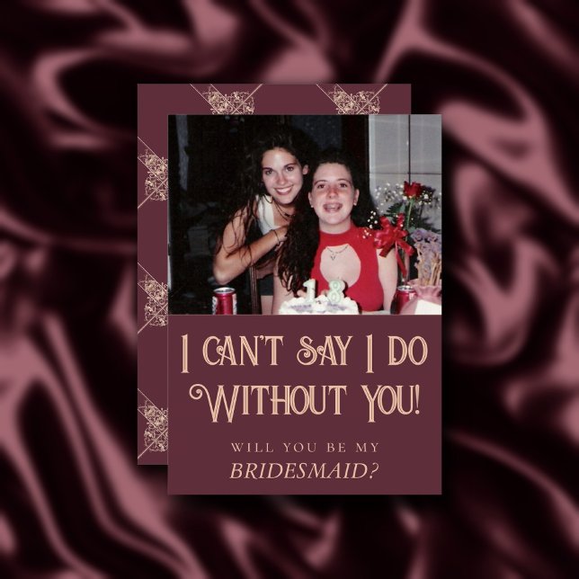 Art Deco Nouveau | Burgundy  Maid of honor Inbjudningar (Skapare uppladdad)