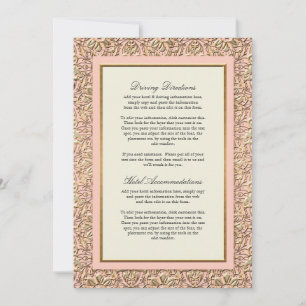 Art Deco Nouveau Falsk Guld Blommig Damask Broderi Inbjudningar