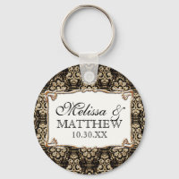 Art Deco Nouveau Faux Guld Blommigt Damask Snöre
