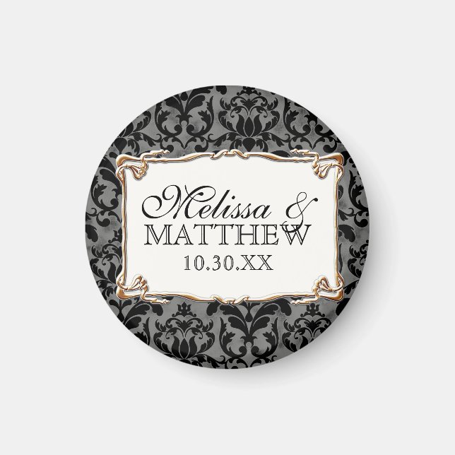 Art Deco Nouveau Gatsby Stil Guld n Snöre Magnet (Framsidan)