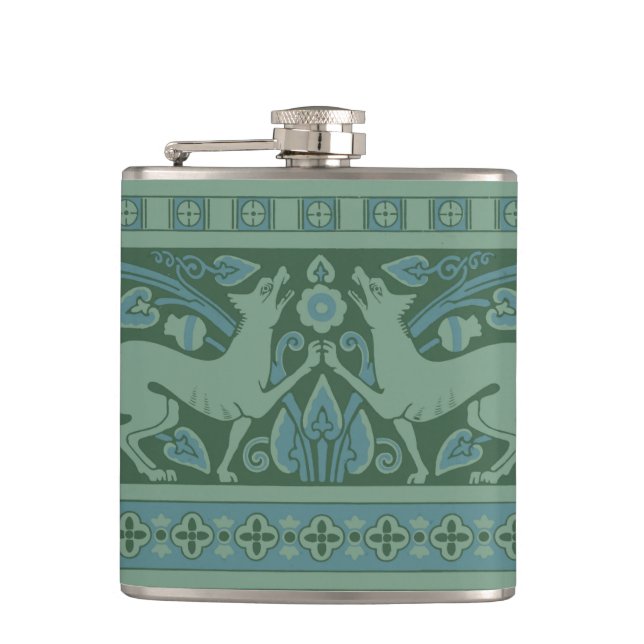 Art Deco Nouveau Hund Natature Animal Mönster Fickplunta (Framsidan)