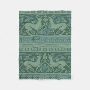Art Deco Nouveau Hund Natature Animal Mönster Fleecefilt
