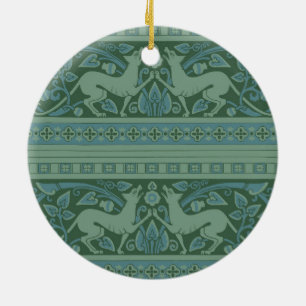 Art Deco Nouveau Hund Natature Animal Mönster Julgransprydnad Keramik