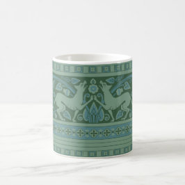 Art Deco Nouveau Hund Natature Animal Mönster Kaffemugg