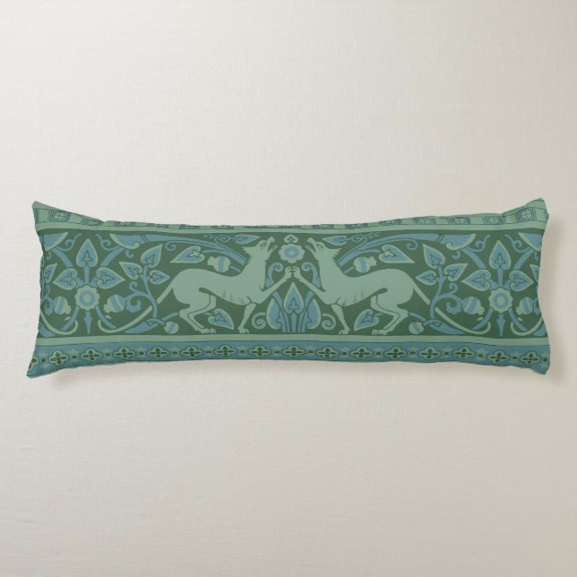 Art Deco Nouveau Hund Natature Animal Mönster Kroppskudde (Framsidan)