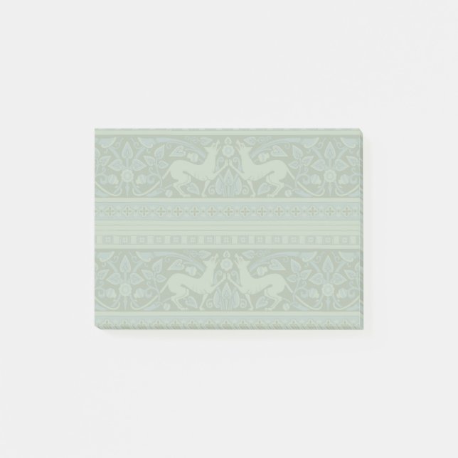Art Deco Nouveau Hund Natature Animal Mönster Post-it Block (Framsida)