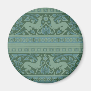 Art Deco Nouveau Hund Natur Djur Mönster Magnet