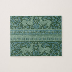 Art Deco Nouveau Hund Natur Djur Mönster Pussel
