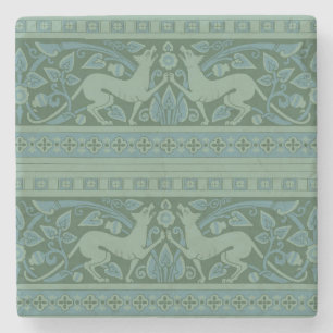 Art Deco Nouveau Hund Natur Djur Mönster Stenunderlägg