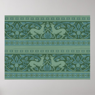Art Deco Nouveau Hund Nature Botanical:Mönster Poster