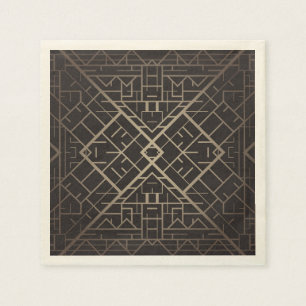 Art déco nouveau, silver, svart, elegant, chic, pappersservett