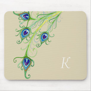 Art Deco Nouveau Stil Peacock Feathers Swirl Musmatta