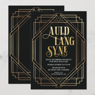 Art Deco Nyårsfest Inbjudan