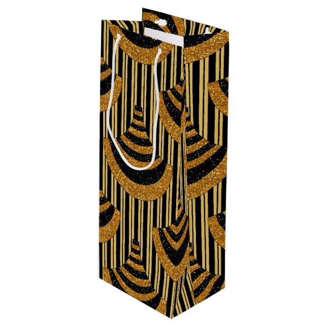 Art Deco - nytt år | Faux Guld Glitter & Black (Framsidan Vinklad)