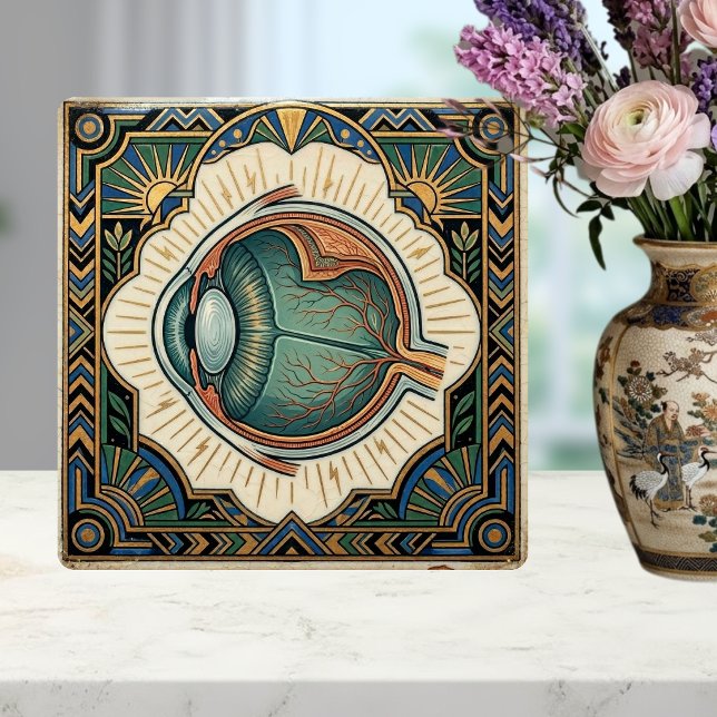 Art Deco Öga Anatomisk Oftalmologi Kakelplatta (Skapare uppladdad)