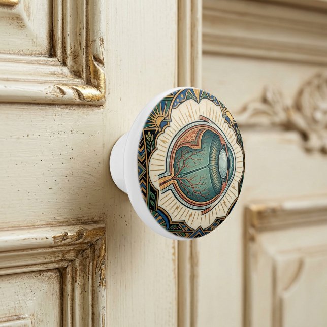 Art Deco Öga Anatomisk Oftalmologi Knopp (Skapare uppladdad)