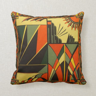 Art Deco Orange Cushion Kudde