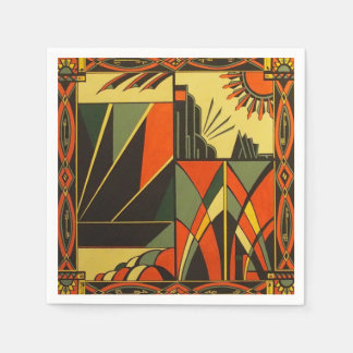 Art deco orange napkin pack pappersservett