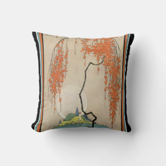 Art Deco Oriental Coral Blommar Dekorativ kudde