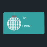 Art Deco Ornament Helgdag Gift-Märkre, turkos Fraktsedel<br><div class="desc">Elegant och glam Art Deco Ornament Helgdag Gift-Märkre. Lägg till lite helgdag till alla julklappar den här säsongen! Namnen till överlämnande- och presentmottagare får skrivas för hand. Text kan också tas bort så att du kan skriva ut märkre för presentkort för personlig på din egen hemskrivare.</div>