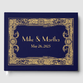 Art Deco Ornamental Guld Ram Guest Bok