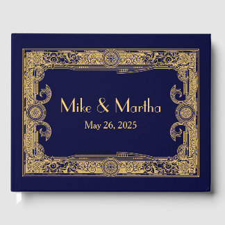 Art Deco Ornamental Guld Ram Guest Bok