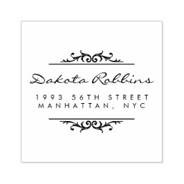 Art Deco Ornaments & Calligraphy-Returadress Stämpel