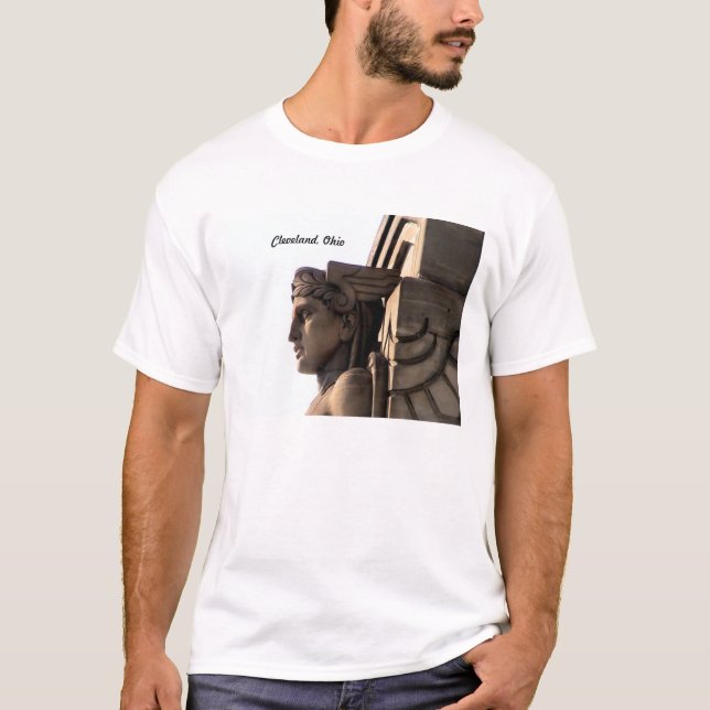Art déco överbryggar den Cleveland, OH T-tröja T Shirt (Framsida)