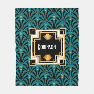 Art Deco Palmetto Monogram Fleecefilt