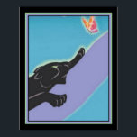 Art Deco "Panther & Butterfly" 16 x 20 Skriv ut Poster<br><div class="desc">"Black Panther & Butterfly" Art Deco Print - 16 x 20</div>